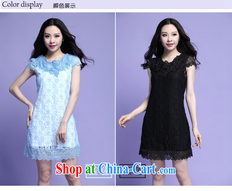Optimize m Beauty Package e-mail delivery 2015 summer new code dress Openwork lace lace collar dress A field short-sleeved beauty graphics thin dresses, vest blue 4 XL for 165 - 185 jack pictures, price, brand platters! Elections are good character, the national distribution, so why buy now enjoy more preferential! Health