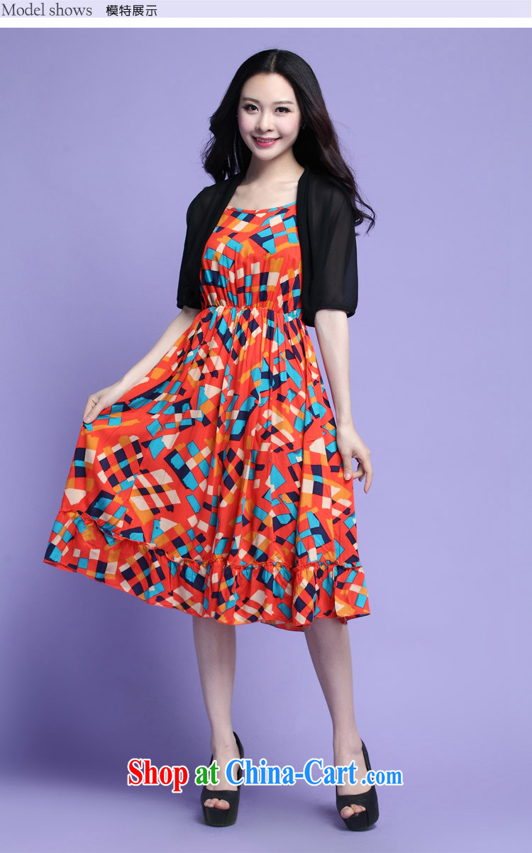 Optimize m Beauty Package Mail Delivery 2015 summer new, the code is really two straps floral flouncing relaxed dress snow woven jacket orange 1XL for 100 - 125 Jack pictures, price, brand platters! Elections are good character, the national distribution, so why buy now enjoy more preferential! Health