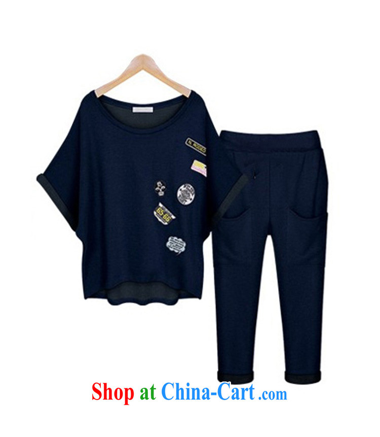 Tang year summer new, larger women who loose clothing and Leisure package thick MM graphics thin short-sleeve T pension two-piece dark blue 1788 4 XL 165 - 175 Jack left and right pictures, price, brand platters! Elections are good character, the national distribution, so why buy now enjoy more preferential! Health