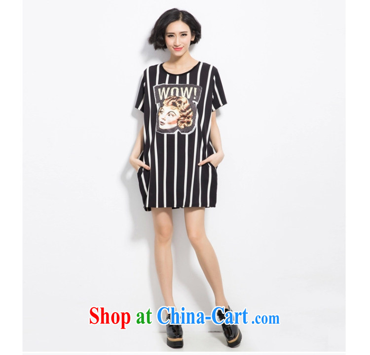 Coffee murmured the Code women 2015 summer new thick MM increase the fat and stylish black-and-white stripes video thin dresses black XXL pictures, price, brand platters! Elections are good character, the national distribution, so why buy now enjoy more preferential! Health