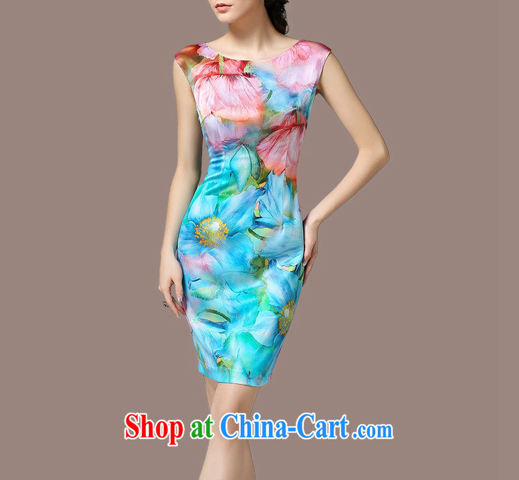 Sir David WILSON, Zhuang 2015 summer new female stamp beauty dresses larger graphics thin skirt 8209 water blue positioning take S pictures, price, brand platters! Elections are good character, the national distribution, so why buy now enjoy more preferential! Health