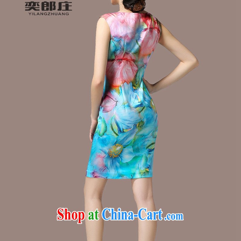 Sir David WILSON, Zhuang 2015 summer new female stamp beauty dresses larger graphics thin skirt 8209 water blue positioning take S, Sir David WILSON, Zhuang (YILANGZHUANG), online shopping