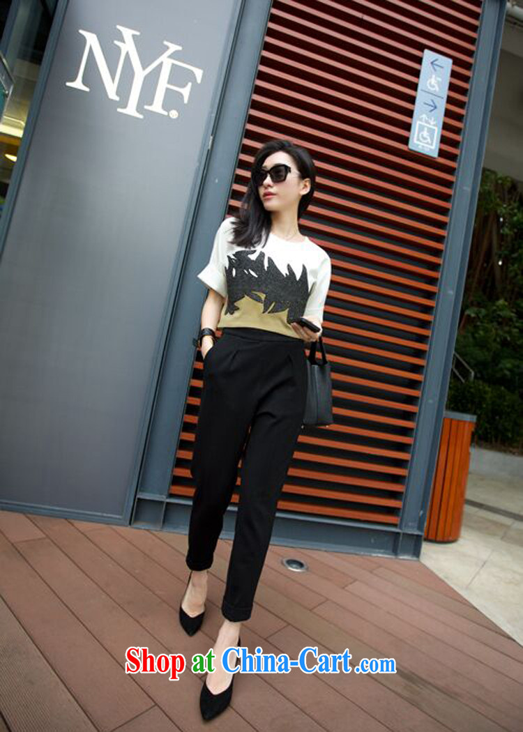 Mr MAK, Exchange 2015 summer new castor 9 pants Korean version of the greater code female thick sister beauty graphics thin suits, pants 9017 black XXL pictures, price, brand platters! Elections are good character, the national distribution, so why buy now enjoy more preferential! Health