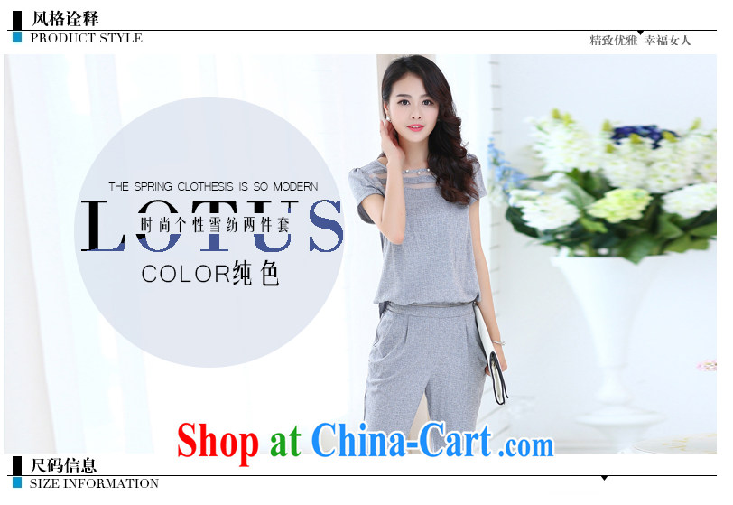 Women mirror 2015 short-sleeve girls cotton ma Two-piece 7, the pants #N 6392 gray XXL pictures, price, brand platters! Elections are good character, the national distribution, so why buy now enjoy more preferential! Health
