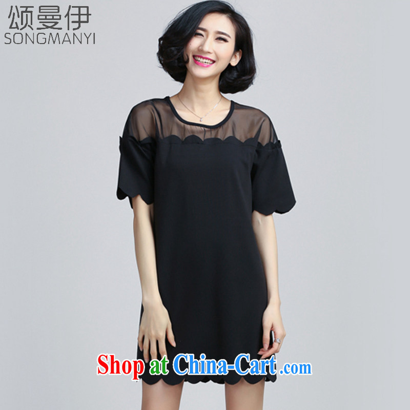 Also, the 2015 summer new, larger female 200 Jack the root dress mm thick summer graphics thin dress 6059 black XXXXL