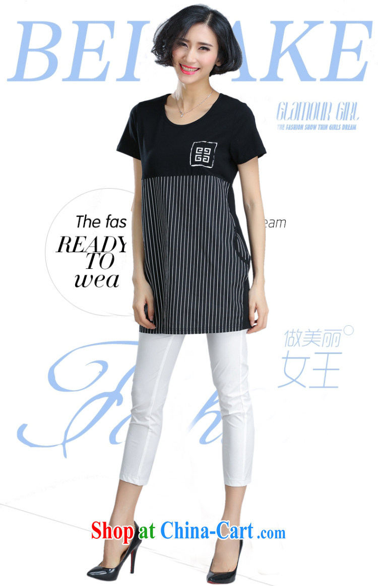 Also, the 2015 summer new, larger female thick mm stamp short sleeve graphics thin T-shirt, long, loose T shirts women 6091 black XXXXL pictures, price, brand platters! Elections are good character, the national distribution, so why buy now enjoy more preferential! Health