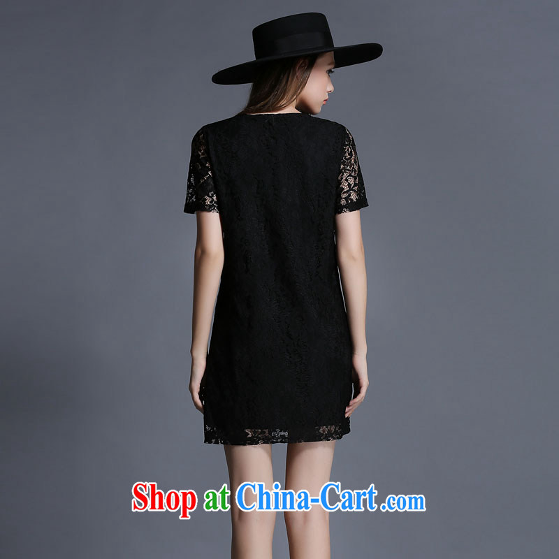 The silk, honey XL girls thick MM graphics thin summer Openwork lace hook spend and arm bow beauty dresses ZZ 1926 black 5 XL (181 jack - 200 Jack through) to the population, honey, and shopping on the Internet