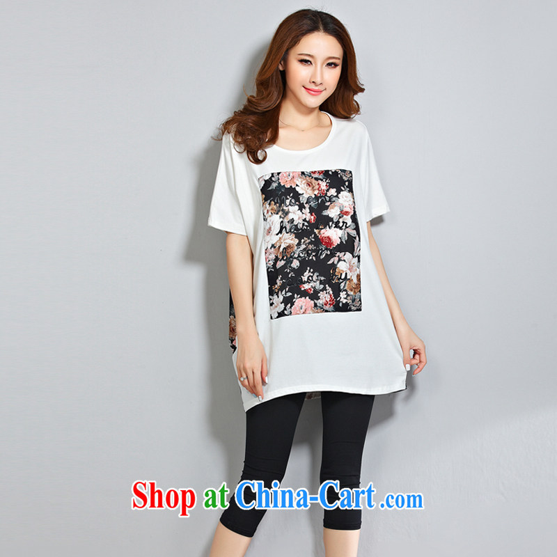 National Code 2015 summer new Snow woven small fresh flowers tiles loose round-collar stamp snow woven shirts TW 2358 white, national code (ONESTLYE), online shopping