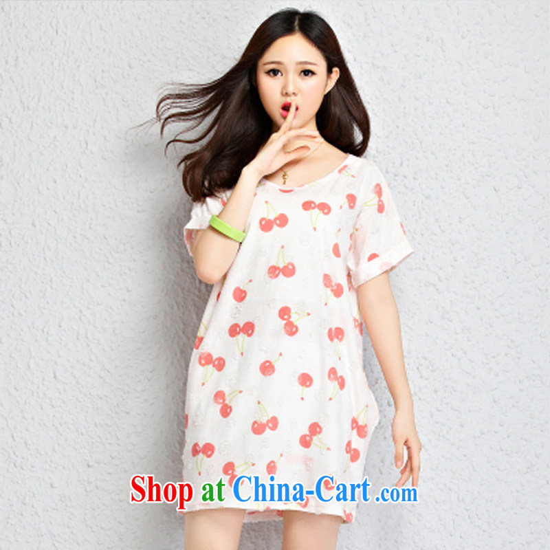 National Code 2015 summer New Cherry stylish relaxed round-collar T-shirt TW 2381 pink M, national code (ONESTLYE), online shopping