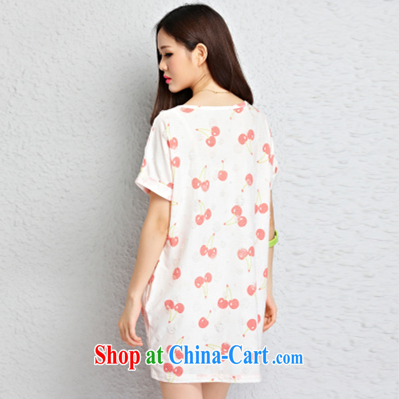 National Code 2015 summer New Cherry stylish relaxed round-collar T-shirt TW 2381 pink M, national code (ONESTLYE), online shopping