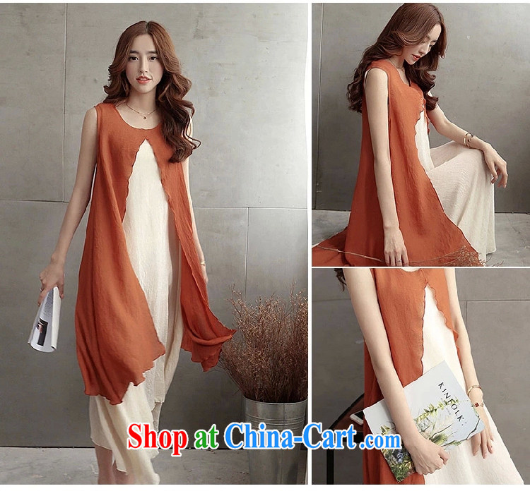 RAIN IN ACCORDANCE WITH idea 2015 new women retro art cotton Ma dresses summer long skirt loose the code leave two linen skirt 8539 orange M pictures, price, brand platters! Elections are good character, the national distribution, so why buy now enjoy more preferential! Health