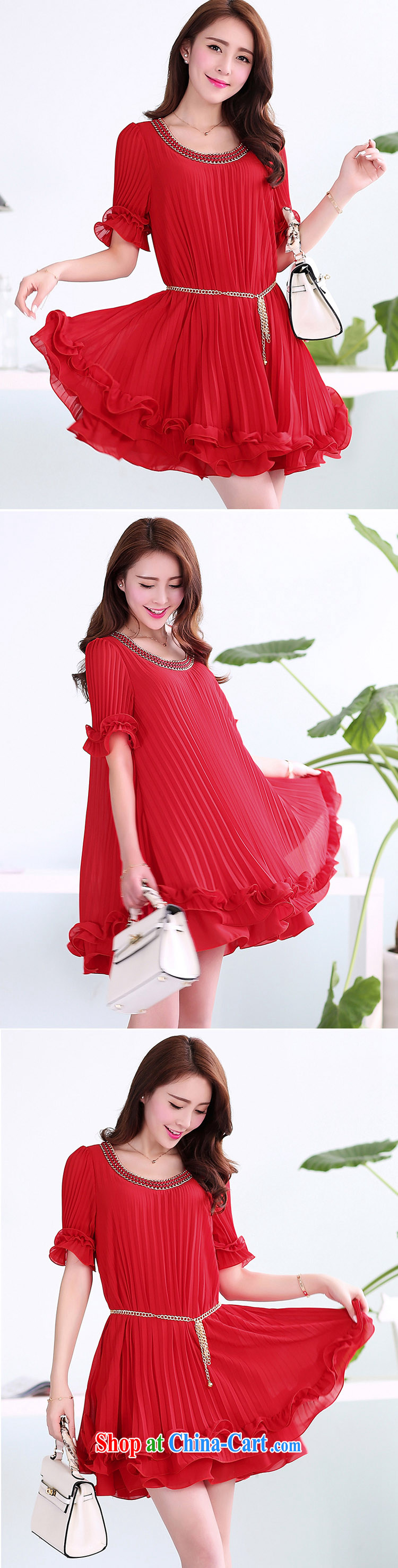 Hao better fat sister graphics thin dresses and indeed XL female Korean snow woven dresses short-sleeved 100 hem skirt yellow XL 140 jack - 160 Jack pictures, price, brand platters! Elections are good character, the national distribution, so why buy now enjoy more preferential! Health