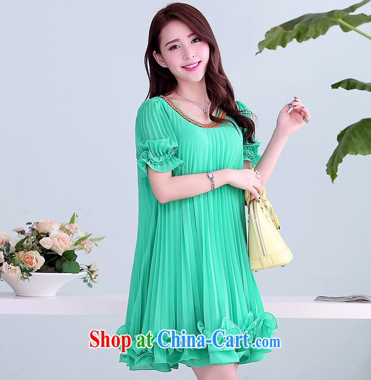 Hao better fat sister graphics thin dresses and indeed XL female Korean snow woven dresses short-sleeved 100 hem skirt yellow XL 140 jack - 160 Jack pictures, price, brand platters! Elections are good character, the national distribution, so why buy now enjoy more preferential! Health