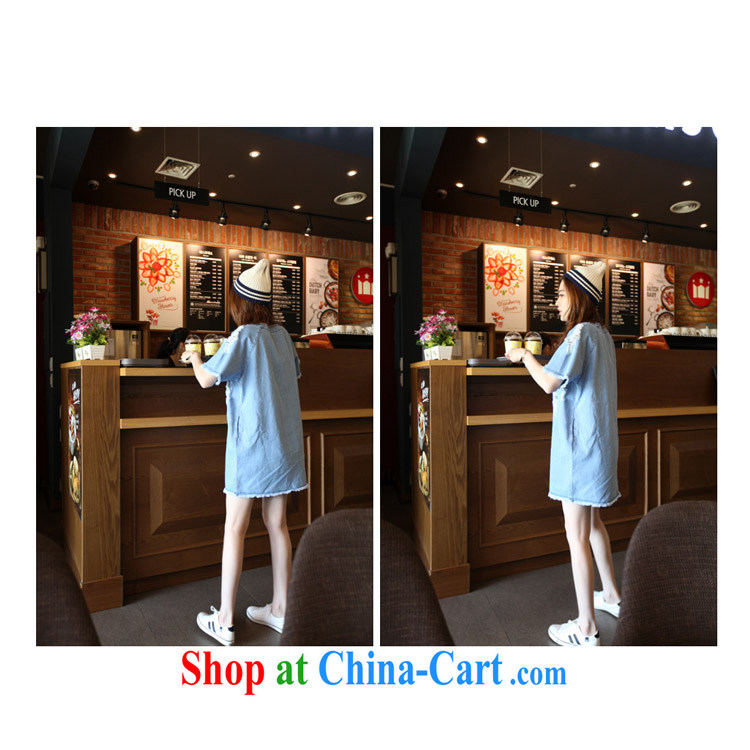 Hong Kong Honey Love larger ladies 2015 thick MM summer 200 Jack long, stamp duty solid denim shirt T-shirt girl picture color XXXL pictures, price, brand platters! Elections are good character, the national distribution, so why buy now enjoy more preferential! Health