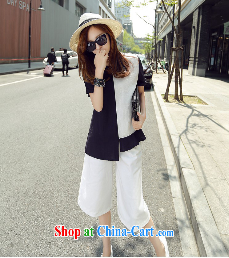Disney, Ms Audrey EU 2015 summer stitching linen short-sleeve shirt T 7 Wide Leg trousers, cotton the package DSD 205 - 1 5243 Map Color M pictures, price, brand platters! Elections are good character, the national distribution, so why buy now enjoy more preferential! Health