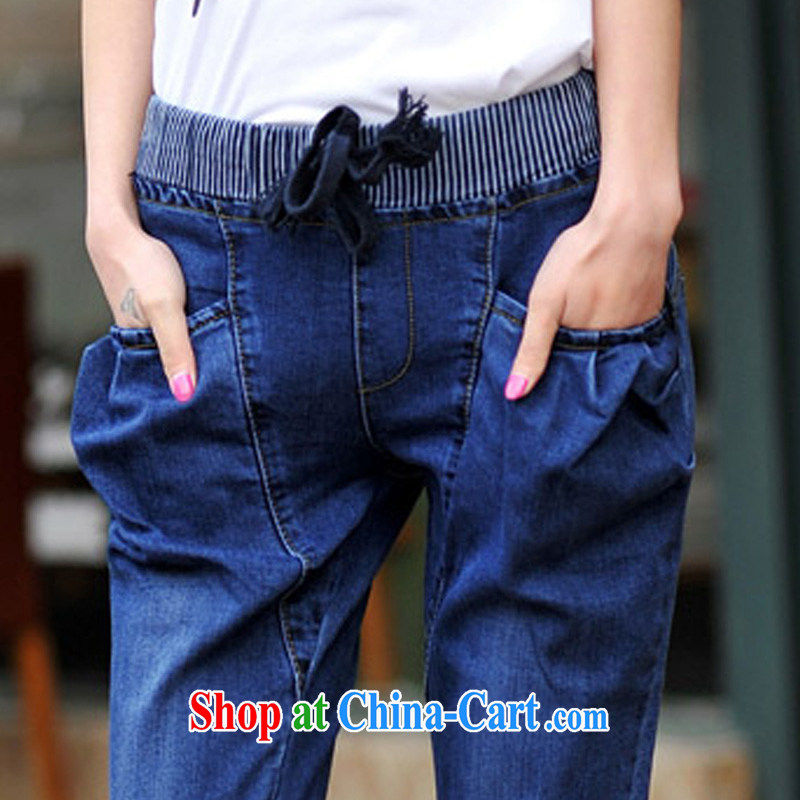 In short, the 2015 will be focused on her sister 200 Jack cowboy 7 pants summer new elasticated waist castor pants, trousers female J 8178 blue 3 XL, in short, would be (Janrelove), online shopping