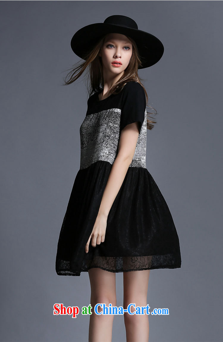 The Access 2015, focusing on the younger sister, female summer new stylish stitching cultivating graphics thin round-collar short-sleeve dress 1965 black XXXXL pictures, price, brand platters! Elections are good character, the national distribution, so why buy now enjoy more preferential! Health