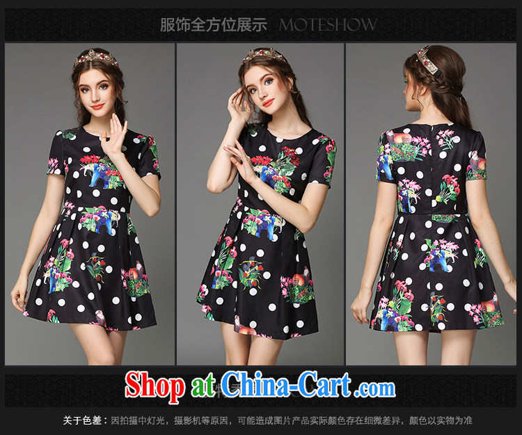 Elizabeth and 2015 summer new European and American thick sister thick mm larger women Beauty aura elephant take dress short-sleeved wave, as well as genuine Z 785 - Black 3XL pictures, price, brand platters! Elections are good character, the national distribution, so why buy now enjoy more preferential! Health