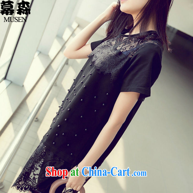 The sum 2015 women with large, lace stitching graphics thin stylish dresses 200 jack to wear long black XXXL, Sum, online shopping