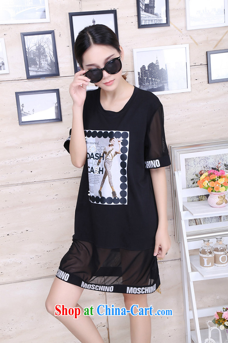 The YILISA indeed increase, female summer mm thick graphics thin dresses 200 jack, long Beauty Figure loose solid dresses Y 9107 black XXL pictures, price, brand platters! Elections are good character, the national distribution, so why buy now enjoy more preferential! Health