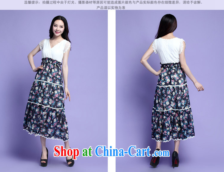 Loved summer New, and indeed increase, female fat sister leave two lace snow woven floral beach-yi long skirt 3725 black 4XL pictures, price, brand platters! Elections are good character, the national distribution, so why buy now enjoy more preferential! Health