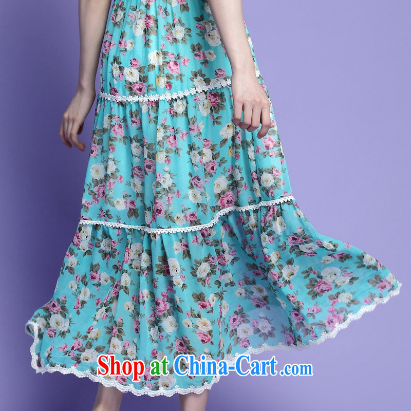 Loved summer New, and indeed increase, female fat sister leave two lace snow woven floral beach-yi long skirt 3725 black 4XL, loved (Tanai), online shopping
