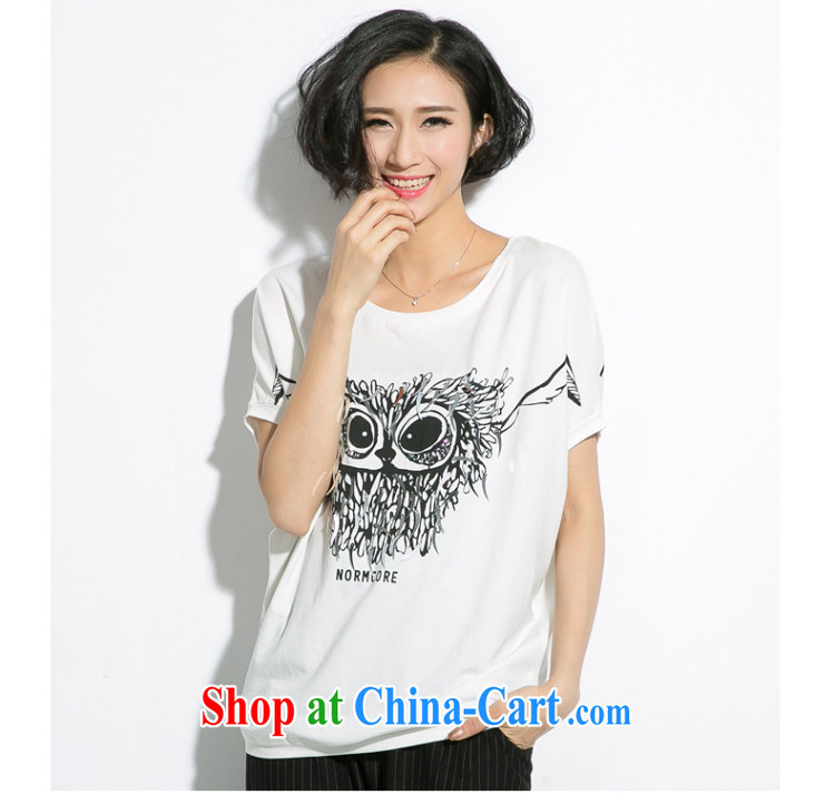 Eternal show Summer 2015 mm thick new, larger female personality owl stamp bat sleeves video thin T pension white 3XL pictures, price, brand platters! Elections are good character, the national distribution, so why buy now enjoy more preferential! Health