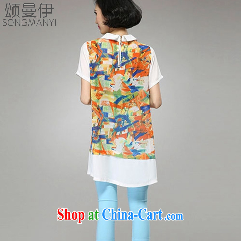 Also, the 2015 summer new Korean version in relaxed long T-shirt thick mm knocked color short-sleeved snow woven shirts 8066 orange XXXXL, of Manchester, and, shopping on the Internet