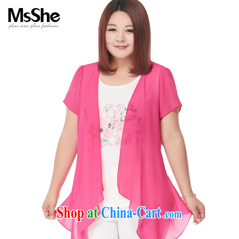 The MSSHE indeed XL women 2015 new summer air-conditioning T-shirt snow woven sunscreen, jacket pre-sale 4856 red - pre-sale on 30 June to the 4 XL