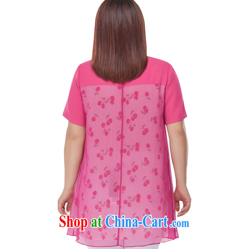 MSSHE XL ladies' 2015 new summer thick MM wind stamp snow woven shirt short-sleeved, long, 4836 red 6 XL, Susan Carroll, Ms Elsie Leung Chow (MSSHE), shopping on the Internet