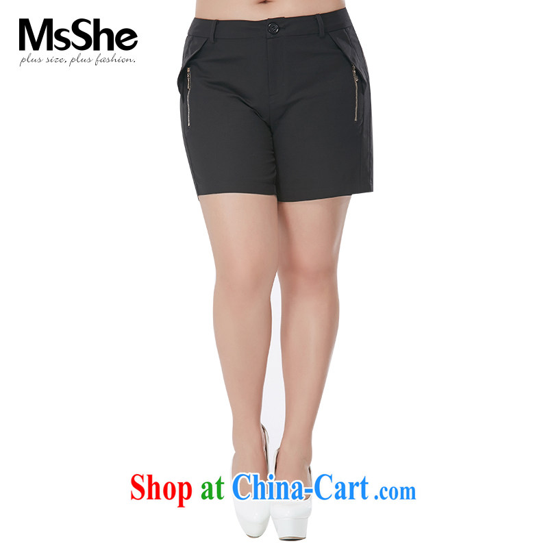 The MSSHE indeed XL women 2015 new summer wear thick MM waist in spring has been and shorts in 4760 waist black T 5