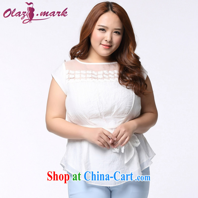 The Erez Mark's 2015 summer new, larger female short-sleeve shirt T female Korean version and indeed increase graphics thin strap T-shirt 1150 white XXXL _recommended chest of 126 cm_