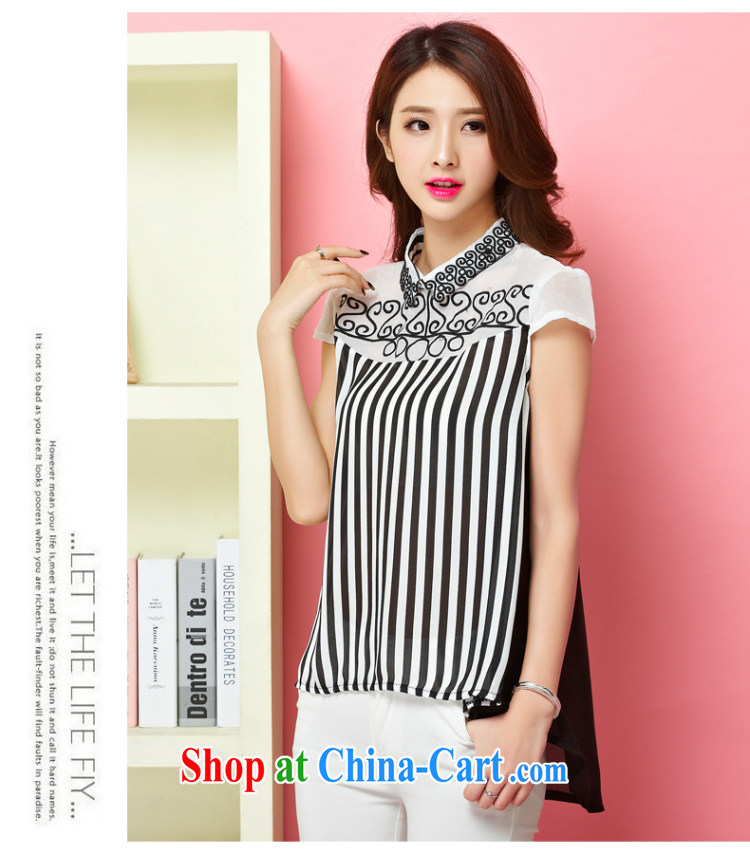 Also, the 2015 summer new female embroidery loose the code snow woven shirts female small shirt summer short-sleeved snow woven shirts 8047 black-and-white striped XXXL pictures, price, brand platters! Elections are good character, the national distribution, so why buy now enjoy more preferential! Health