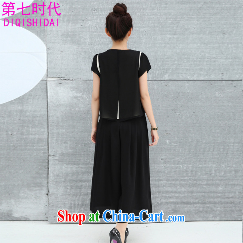 The first 7 times the code dress dresses summer 2015 new thick mm stylish stitching stamp snow woven loose video thin 5877 black 3 XL, the first 7 times (DIQISHIDAI), shopping on the Internet