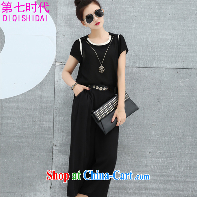 The first 7 times the code dress dresses summer 2015 new thick mm stylish stitching stamp snow woven loose video thin 5877 black 3 XL, the first 7 times (DIQISHIDAI), shopping on the Internet