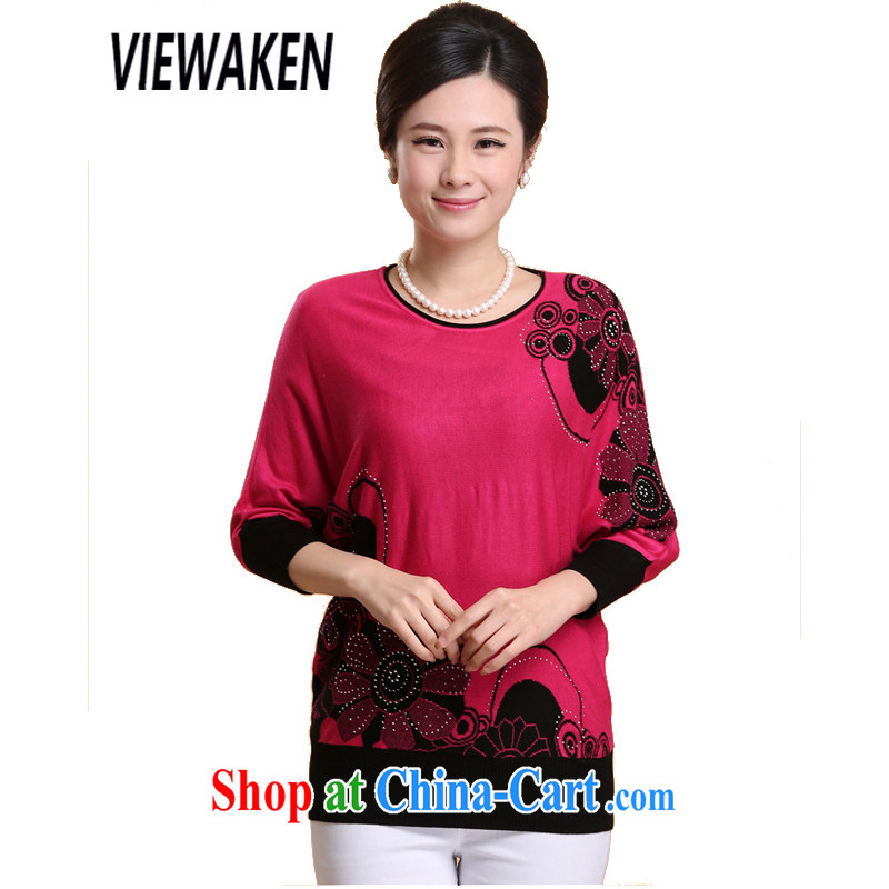 Viken _VIEWAKEN_ and stylish lounge large code female mother Load T-shirt JZ 6421 - 1017 - 155 rose red XL brassieres 118 CM