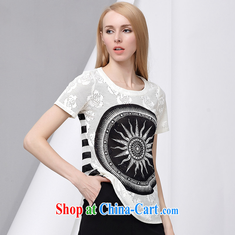 Cross-sectoral provision 2015 XL girls with thick MM summer new Korean version stamp duty beauty lounge and a short-sleeved shirt T 2800 white 2XL, cross-sectoral provision (qisuo), shopping on the Internet