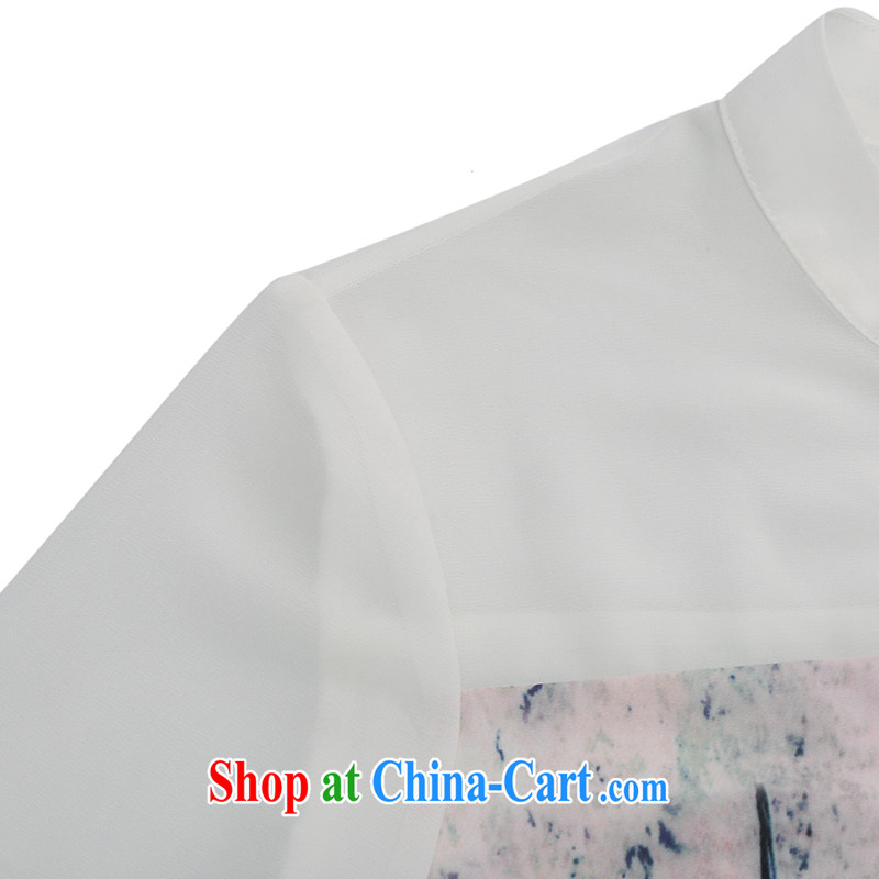 The Mak is the female 2015 summer new, thick mm stylish V collar building stamp duty short-sleeved shirt 952013251 white 3XL, former Yugoslavia, Mak, and shopping on the Internet