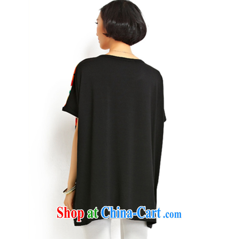 She concluded her a chubby women and indeed increase, female 200 Jack summer thick sister T-shirts female Korean short-sleeve, long, large T-shirt pure cotton thick mm black skirt are code 90 to 210 jack is wearing, she concluded her card (SHAWADIKA), online shopping