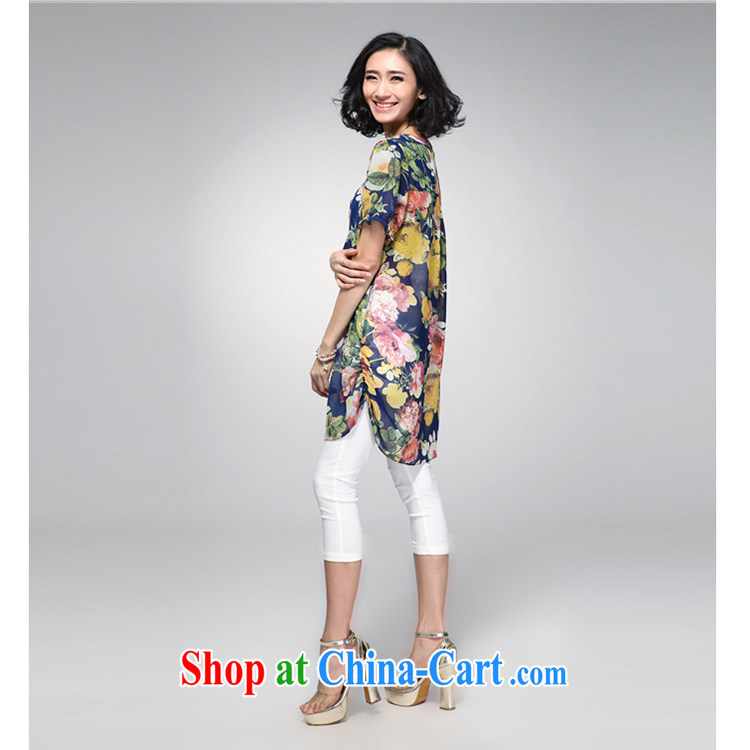 Courtney Cox and Cayman 2015 summer new XL Ladies Blouses leave two stylish shirt X 2167 blue 4 XL pictures, price, brand platters! Elections are good character, the national distribution, so why buy now enjoy more preferential! Health