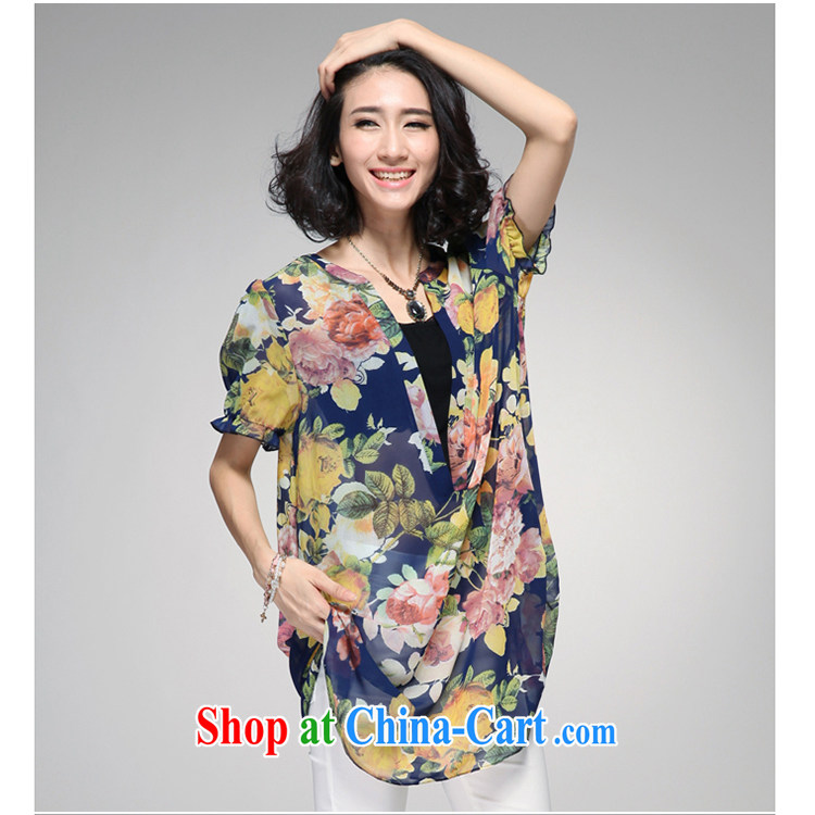 Courtney Cox and Cayman 2015 summer new XL Ladies Blouses leave two stylish shirt X 2167 blue 4 XL pictures, price, brand platters! Elections are good character, the national distribution, so why buy now enjoy more preferential! Health