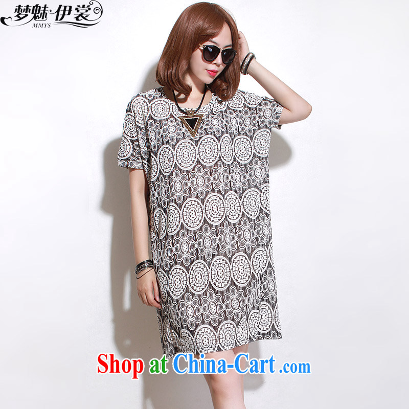 Director of the Advisory Committee summer new, indeed the XL women mm thick loose video thin, long, floral T shirt short-sleeved-gray skirt loose all code