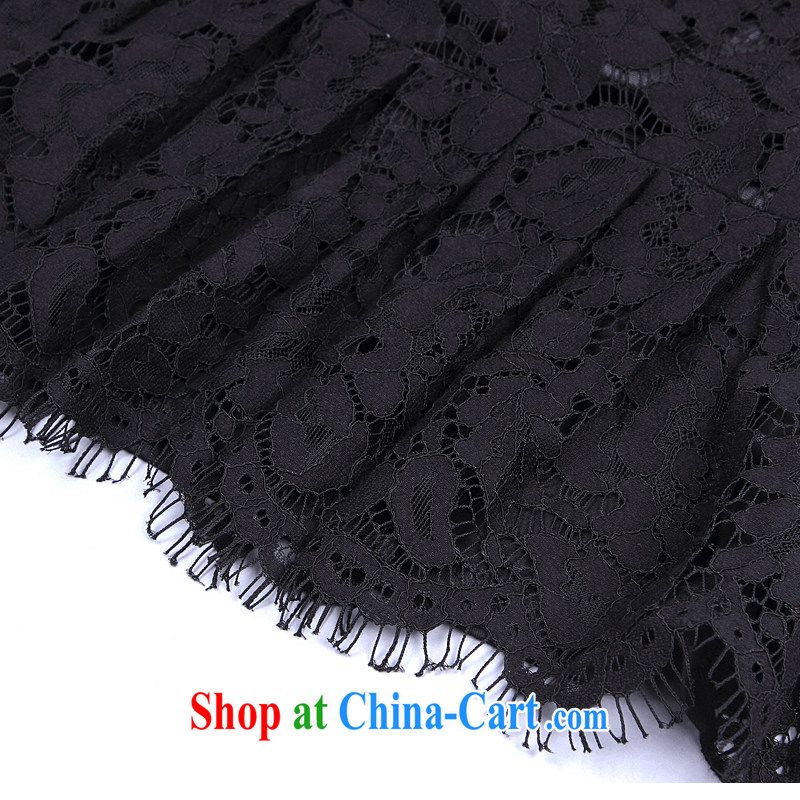 Connie's dream in Europe and America, the female summer is the increased emphasis on MM temperament female Leisure package (short-sleeved lace T-shirt T-shirt + lace shorts) s 3687 black XXXL, Connie dreams, and shopping on the Internet