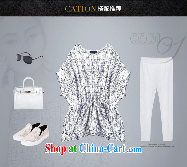 Morning would be 2015 and indeed increase, female summer bat sleeves floral stamp snow woven shirt short-sleeved video thin thick mm loose the waist stamp T shirt T-shirt Blue on white 4 XL pictures, price, brand platters! Elections are good character, the national distribution, so why buy now enjoy more preferential! Health