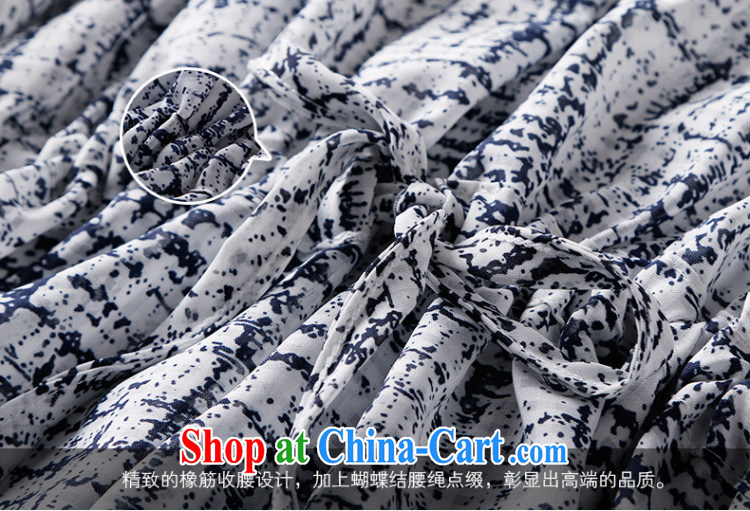 Morning would be 2015 and indeed increase, female summer bat sleeves floral stamp snow woven shirt short-sleeved video thin thick mm loose the waist stamp T shirt T-shirt Blue on white 4 XL pictures, price, brand platters! Elections are good character, the national distribution, so why buy now enjoy more preferential! Health