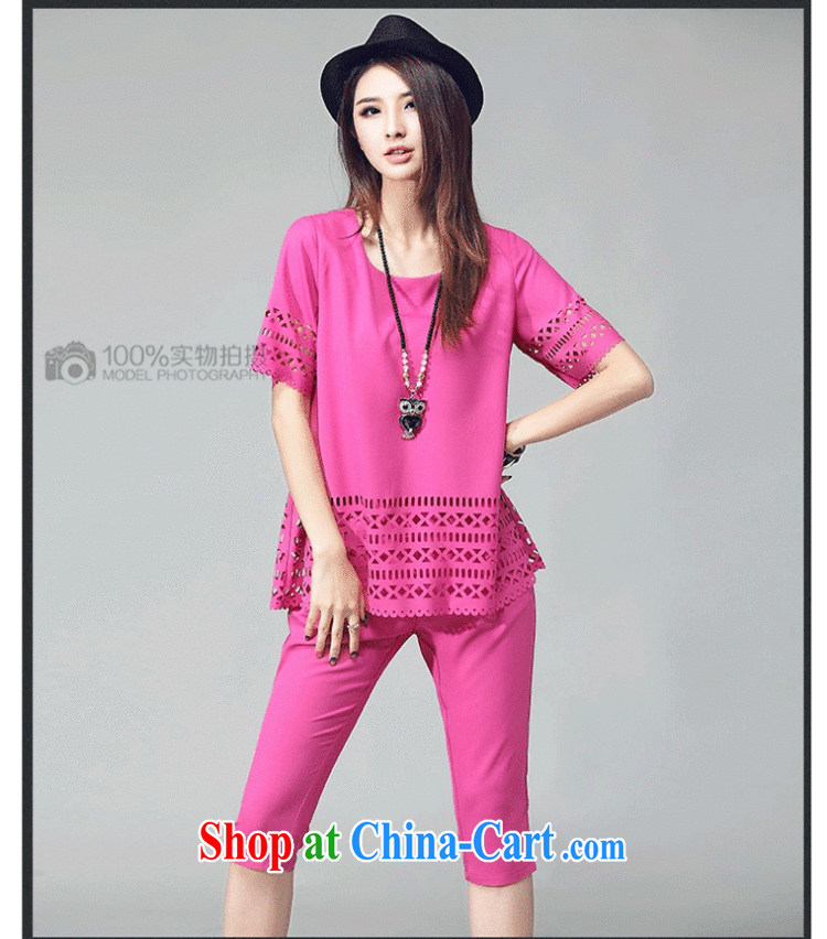 Bai poetry, 2015 summer new, loose the code female graphics thin T shirts pants two-piece thick MM casual wear Kit red XXL pictures, price, brand platters! Elections are good character, the national distribution, so why buy now enjoy more preferential! Health