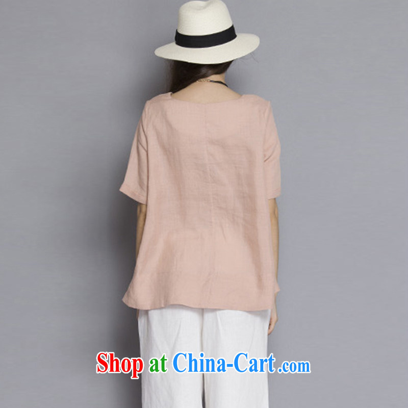 Connie's dream in Europe and America 200 Jack large, female summer is the increased emphasis on MM minimalist Liberal National wind cotton Ma T-shirt girls T-shirt with short sleeves J 5103 pink XXXXXL, Connie dreams, shopping on the Internet