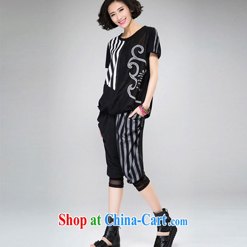 love of jade's 2015 summer mm thick and fat increases, women with a short-sleeved shirt T streaks 7 pants 200 Jack Sport Kit 8068 black XL, jade, and shopping on the Internet