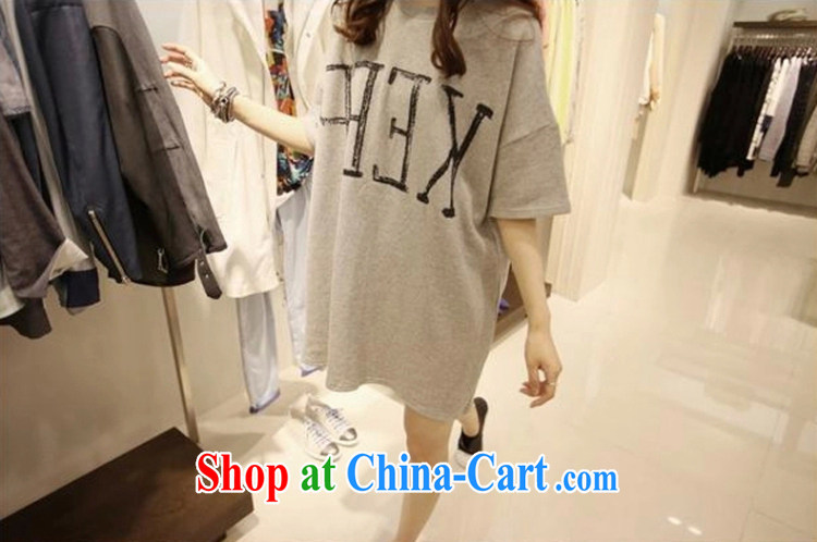 The 2015 summer new, loose the fat XL female T shirts skirts casual graphics thin thick MM cuff in 2819 skirt gray XXL pictures, price, brand platters! Elections are good character, the national distribution, so why buy now enjoy more preferential! Health