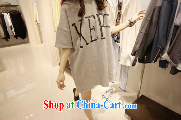 The 2015 summer new, loose the fat XL female T shirts skirts casual graphics thin thick MM cuff in 2819 skirt gray XXL pictures, price, brand platters! Elections are good character, the national distribution, so why buy now enjoy more preferential! Health